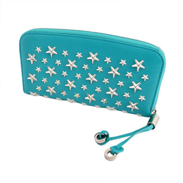 JIMMY CHOO ジミーチュウコピー スタースタッズ付 ラウンドファスナー長財布 ロングウォレット